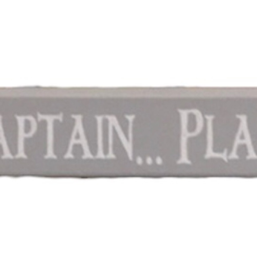 Light gray sign with white lettering- like new